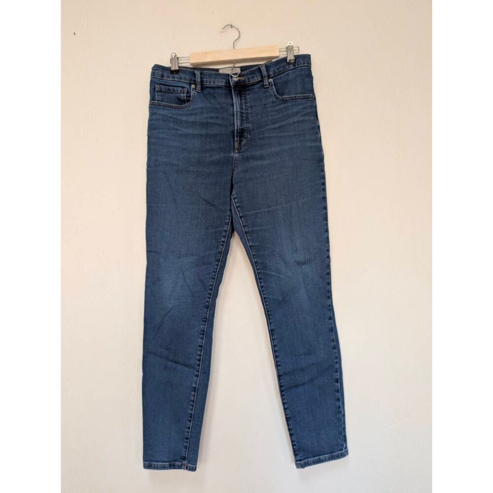 Everlane Womens The Authentic Stretch High Rise Skinny Jeans Blue Size 32 Tall